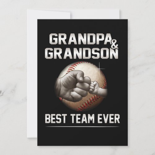 Grandpa And Grandson Best Team Ever Holiday Card