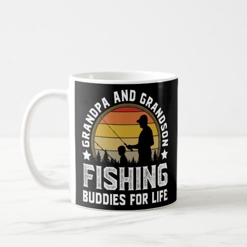 Grandpa and Grandson Fishing Buddies for Life  Mat Coffee Mug