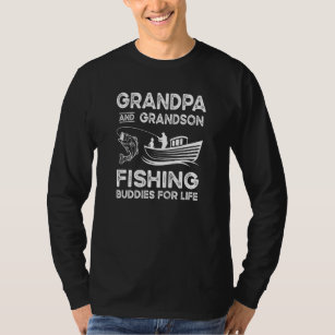 Boys Fishing Shirt Fish Grandpa Grandson Matching Fishing Long Sleeve  T-Shirt