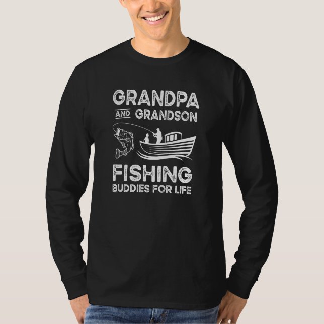 Grandpa And Grandson Fishing Buddies For Life  Mat T-Shirt (Front)