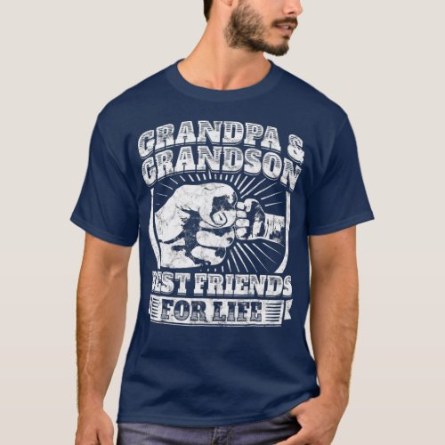 Grandpa And Grandson Gift Family  Grandad Fist T_Shirt