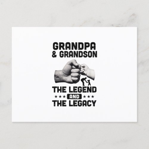 Grandpa And Grandson The Legend And Legacy Gift Announcement Postcard