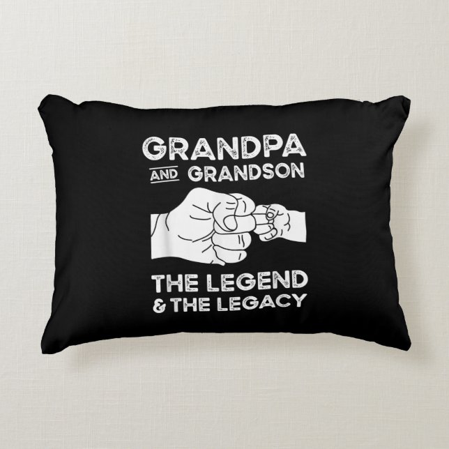 Grandpa And Grandson The Legend And The Legacy Accent Pillow (Front)