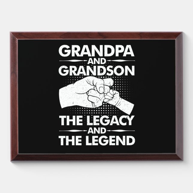 Grandpa And Grandson The Legend And The Legacy Award Plaque (Horizontal)