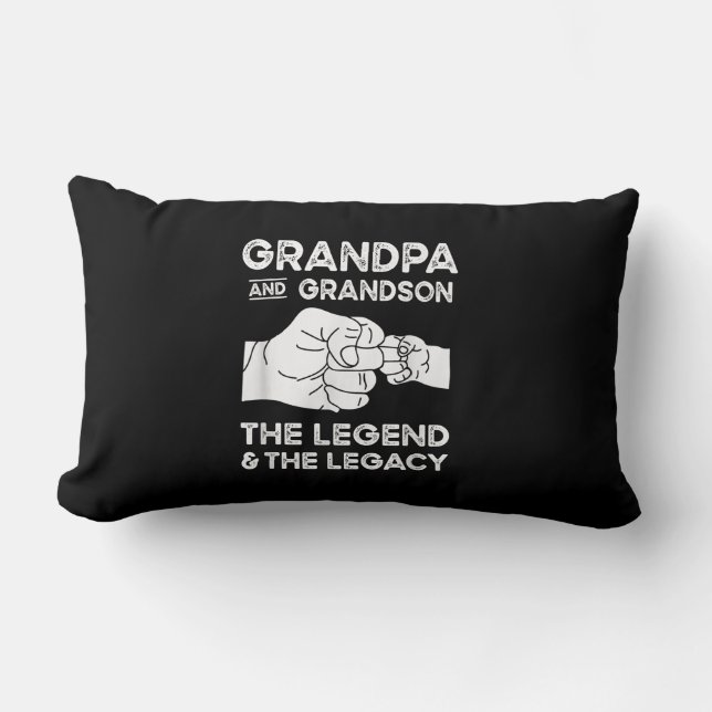 Grandpa And Grandson The Legend And The Legacy Lumbar Pillow (Front)