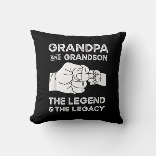 Grandpa And Grandson The Legend And The Legacy Throw Pillow