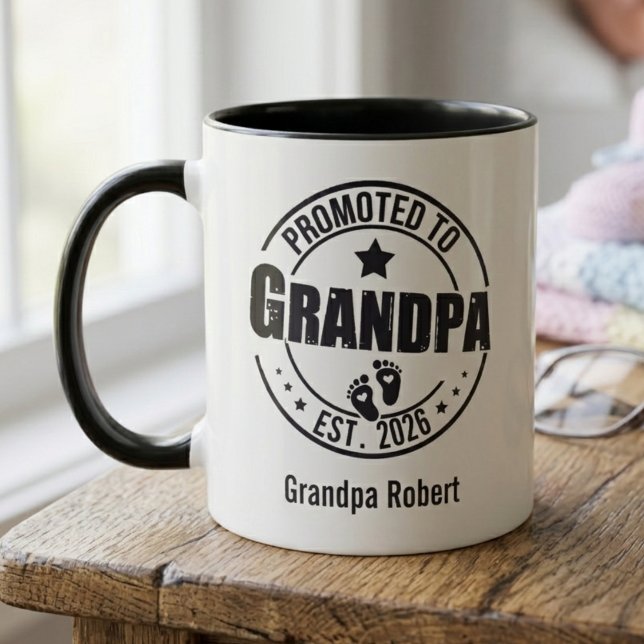 Grandpa Announcement Mug Gift (Grandpa announcement coffee mug)
