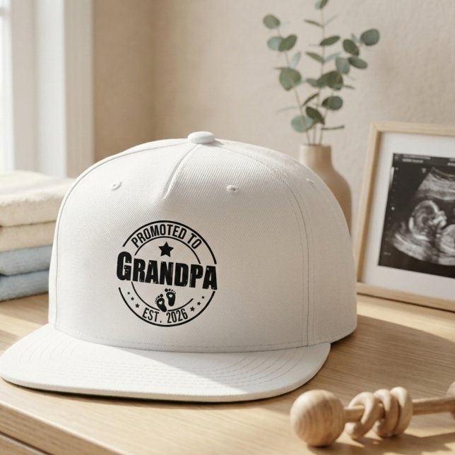 Grandpa Announcement Snap Back Hat (Grandpa announcement hat)
