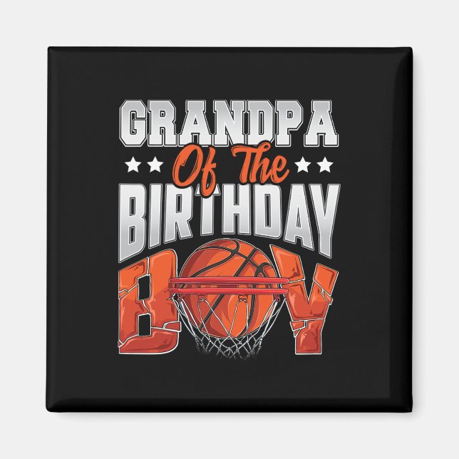 Grandpa basketball birthday Boy Family Baller b-da Magnet (Front)