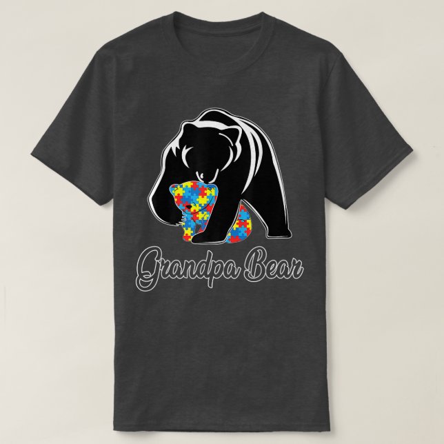 Grandpa Bear Autism Awareness Autism Premium968  T-Shirt (Design Front)