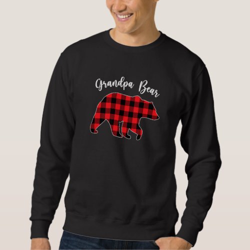 Grandpa Bear  Buffalo Plaid Family  Fathers Day   Sweatshirt