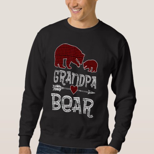 Grandpa Bear Buffalo Red Plaid Arrow Christmas Paj Sweatshirt
