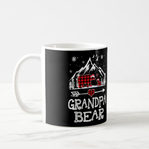 Grandpa Bear Christmas Pajama Red Plaid Buffalo Fa Coffee Mug