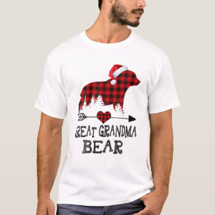 Grandpa Bear Christmas Pajama Red Plaid Buffalo Fa T-Shirt