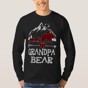 Grandpa Bear Christmas Pajama Red Plaid Buffalo Fa T-Shirt