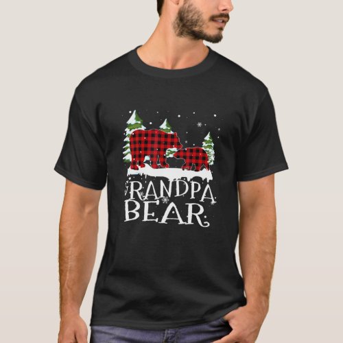 Grandpa Bear Family Matching Christmas Pajamas Red T_Shirt