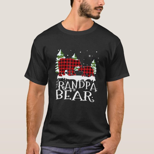 Grandpa Bear Family Matching Christmas Pajamas Red T-Shirt (Front)