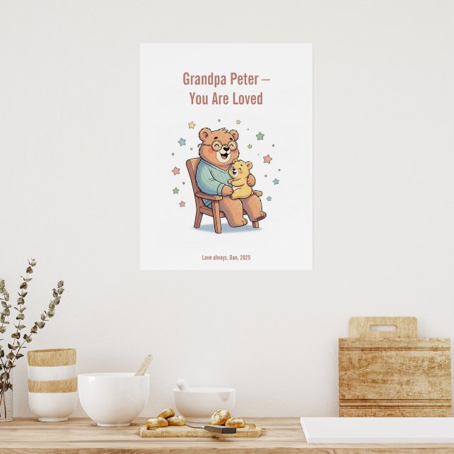 Grandpa Bear Greeting Card Poster (Kitchen)