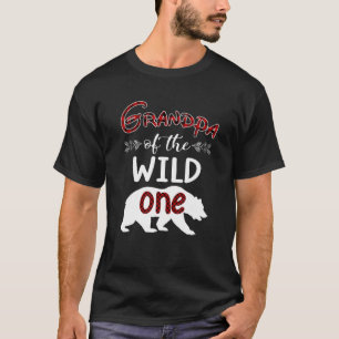 Grandpa Bear Of The Wild One Red Plaid Funny 1St B T-Shirt