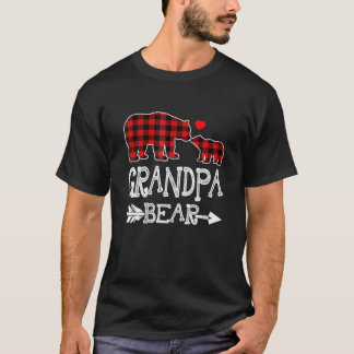 Grandpa Bear , Red Buffalo Plaid Grandpa Bear Paja T-Shirt
