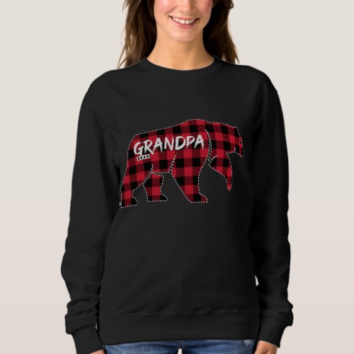 Grandpa Bear Red Plaid Matching Family Pajama Desi Sweatshirt