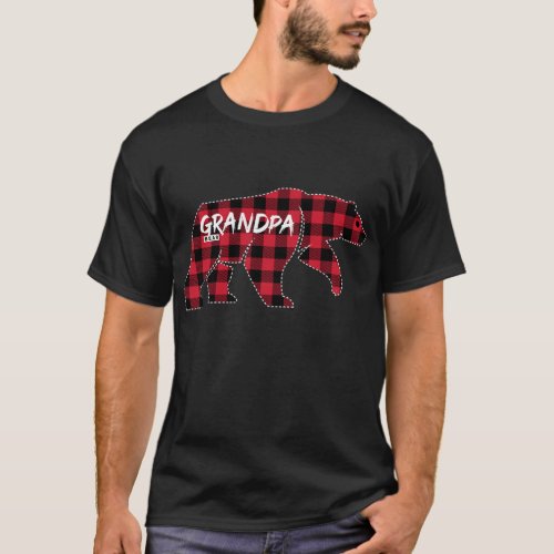 Grandpa Bear Red Plaid Matching Family Pajama Desi T_Shirt