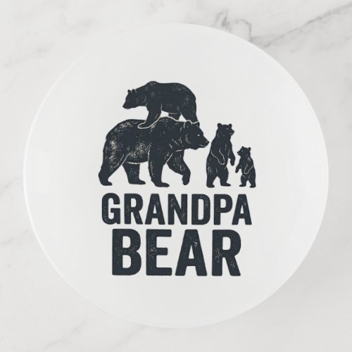 Grandpa Bear Vintage Engraving Family Bear Shirt D Trinket Tray
