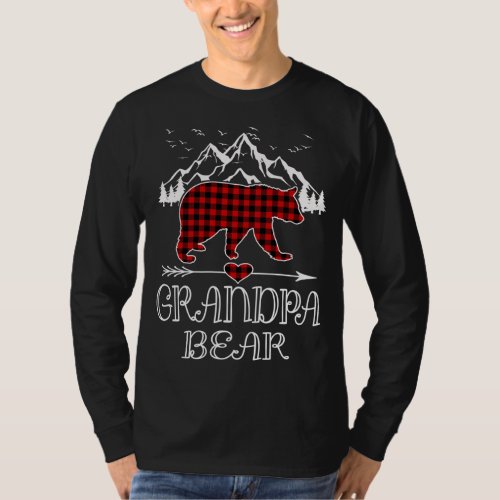 Grandpa BearRed Buffalo Plaid Grandma Bear Pajama T_Shirt