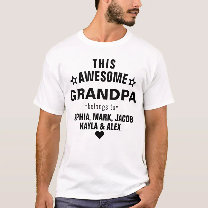 Download Grandpa Belongs To Grandkids Names Father S Day T Shirt Zazzle Com