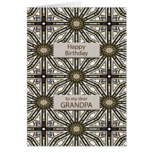 Grandpa Birthday Abstract Mandala Design Cards