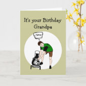 Grandpa Birthday Funny Lawnmower Insult Card (Yellow Flower)