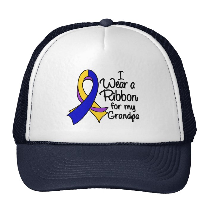 Grandpa   Bladder Cancer Ribbon Mesh Hats