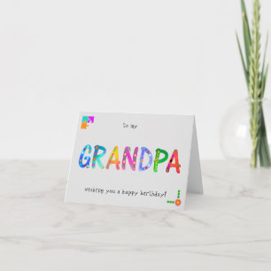 GRANDPA Bold Boho Birthday Folded Card