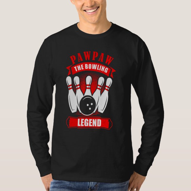 Grandpa Bowler Ten Pin PAWPAW Legend Bowling T-Shirt (Front)