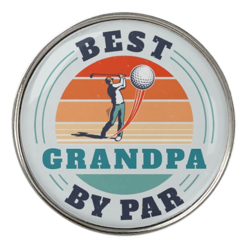 Grandpa By Par Custom Fathers Day Retro Golf Ball Marker