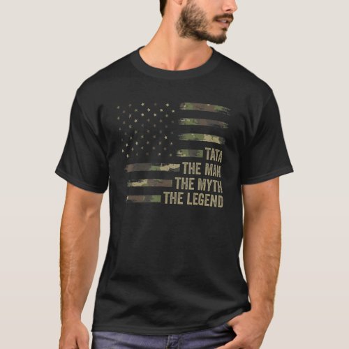 Grandpa Camo Flag Tata The Man The Myth The Legend T_Shirt