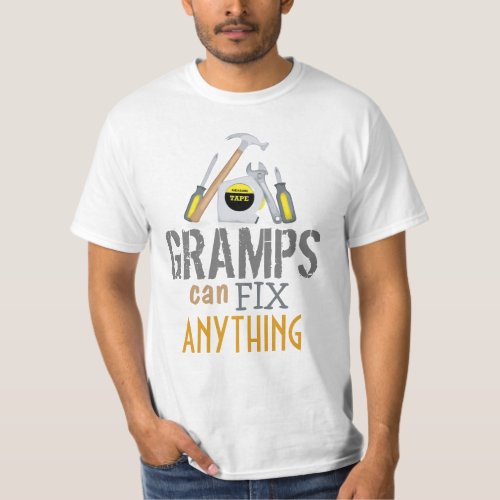 Grandpa can fix anything Cool Modern Whimsical T_Shirt