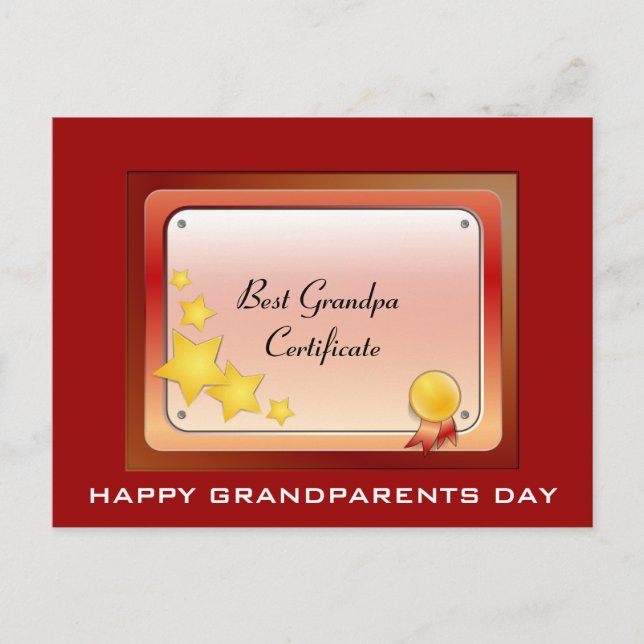 Grandpa_Certificate Postcard (Personalize) (Front)