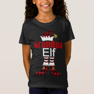 Grandpa Christmas Matching Family Buffalo Plaid El T-Shirt
