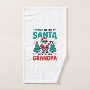 Grandpa Christmas Santa Family Hand Towel