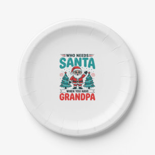 Grandpa Christmas Santa Family Paper Plates