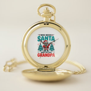 Grandpa Christmas Santa Family Pocket Watch