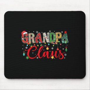 Grandpa Claus Christmas Lights Pajama Family Match Mouse Pad