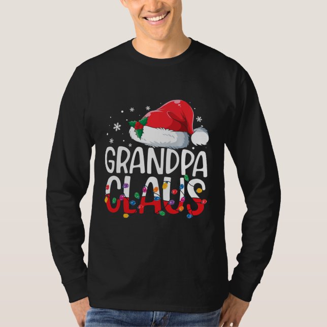 Grandpa Claus Christmas Pajamas Matching Family T-Shirt (Front)