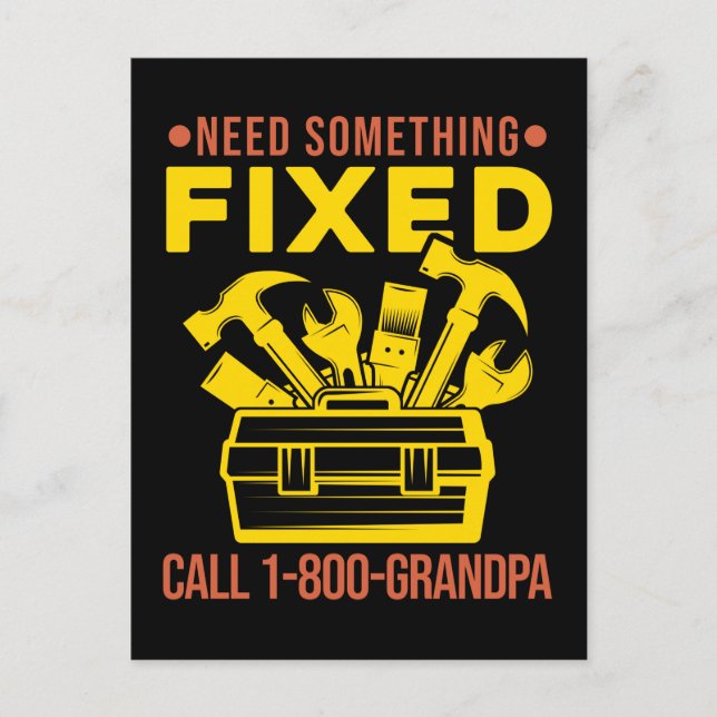 Grandpa Craftsman Mechanic Humor Handyman Postcard (Front)
