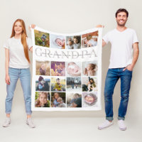 Grandpa Custom Personalized Fleece Blanket
