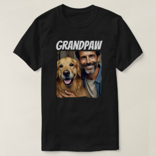 Grandpa Custom Photo Grandpaw Dog Modern T-Shirt