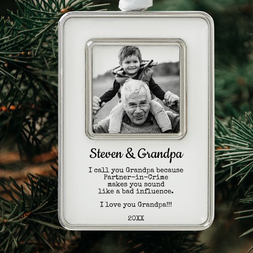 Grandpa Custom Photo Keepsake Gift Framed Ornament