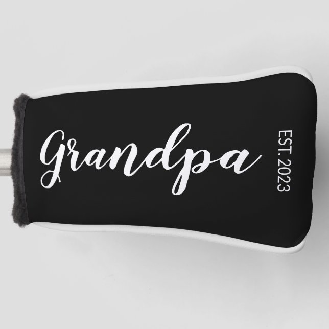 Grandpa Customizable Established Year Golf Head Cover (Front)