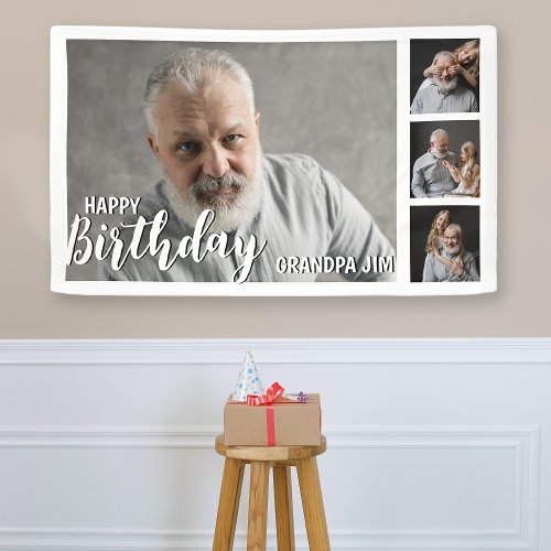 Grandpa Customized Photo Collage Banner